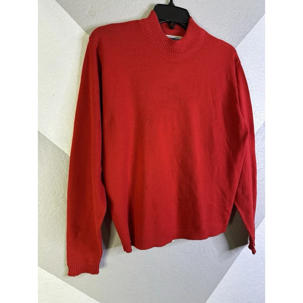 Vintage Pendleton Sweater Womens Size Medium Red Crewneck Pullover Wool USA 90s - Picture 2 of 12